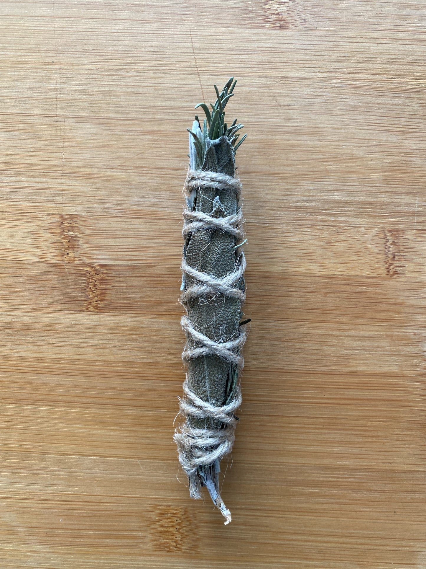 smoke bundle with rosemary and sage for protection and wisdom smudging wand